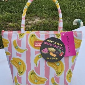 Betsey Johnson Pink Banana Print Tote
